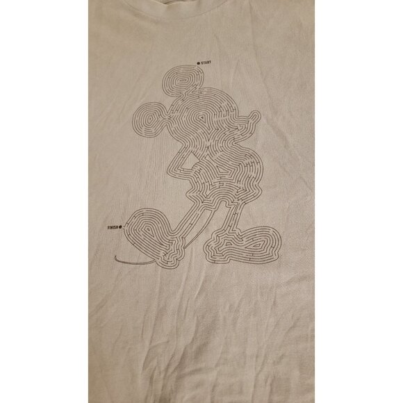 Uniqlo UT Disney XL Mickey Maze T-Shirt Light Olive Green - Picture 2 of 5